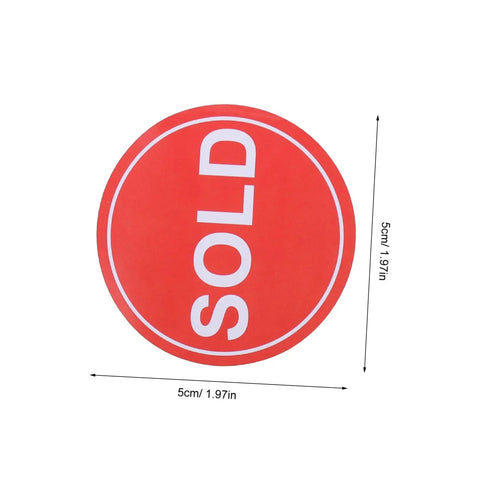 Red Sold Stickers Round Labels Self Adhesive High Visibility For Yard Sale And Warehouse Tags 500 Pack For Easy Pricing On Any Surface With A Pro Look. 5cm paper round label