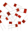 Scattered red Metallized Polypropylene Film Capacitors Assortment Kit, 150 Pcs, 15 Values, DC 400V And 630V