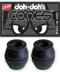 Hard 100A Black Conical Skateboard Bushings With Washers For Hill Bombing And Mega Ramps Wobble Killer Keep Your Ride Locked In Ultra Responsive Urethane Trucks Made In Usa - Two conical bushings with packaging.