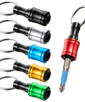 Six Piece Keychain Extension Bar Aluminum Alloy Heavy Duty Screwdriver Bits Holder Set Portable Drill Screw Adapter, multicolor.