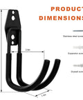 Heavy Duty Steel EV Charger Bracket Wall Mount Garage Cable Organizer Non Slip Handle dimensions 5.7 x 3.9 x 1.4 inches