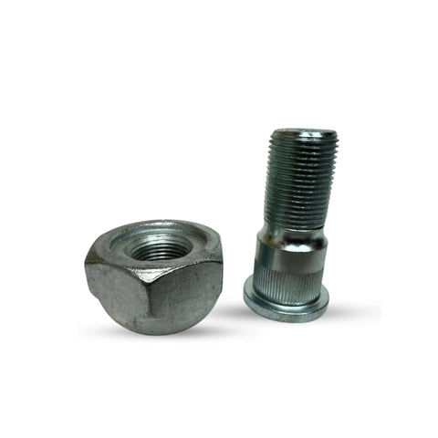 Premium Sanwa Front Left Wheel Nut And Stud Kit For Isuzu Trucks Like NPR NQR Plus HD Models With M20x53 Right Hand Thread, steel nut and stud