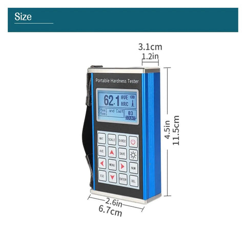 Grab And Go Digital Leeb Hardness Tester For Steel And Alloys With Knockout Accuracy Up To 960Hld, portable device displaying hardness readings.