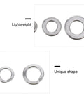 Close-up of Stainless Steel Spring Lock Washer Kit M2 To M10 600 Piece Assortment showing lightweight and unique shape washers