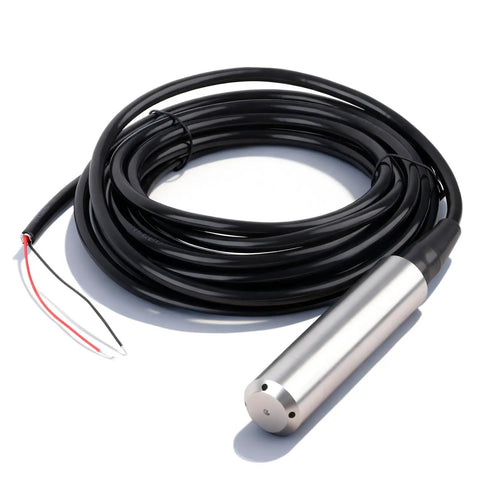 Submersible Water Level Sensor With 4 To 20mA Output DC24V 316L Stainless Steel Level Transmitter IP68 Water Resistant 5m Cable