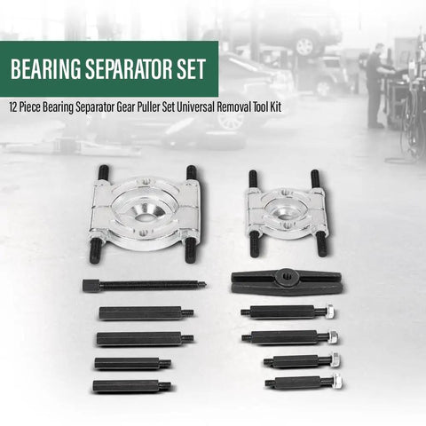 Awesome Heavy Duty 5 Ton Bearing Separator And Flywheel Gear Puller Kit For Auto Repair Pros And Do It Yourself Guys Who Want Rock Hard 45 Carbon Steel Power To Handle Stubborn Bearings Gears Pulleys And Steering Wheel Removal Tasks Efficiently, 12-piece set