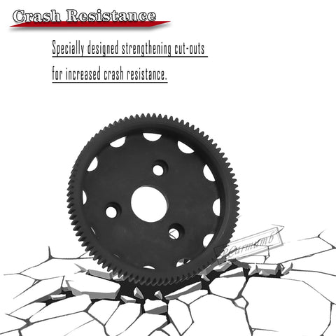 One Tenth Scale Slash Rustler Stampede Bandit 2WD VXL XL5 Beefed Up Spur Gear Upgrade Kit Tough Nylon 76T 48P 86T Gears Durable Replacement Parts Five Piece Set Replaces 4686