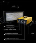 Badass High Power UV LED Curing Lamp With Quick Timing For Epoxy Resin Glue 3D Print Ink And Silk Screen Jobs Hella Durable Aluminum Housing - with detailed panel and features.