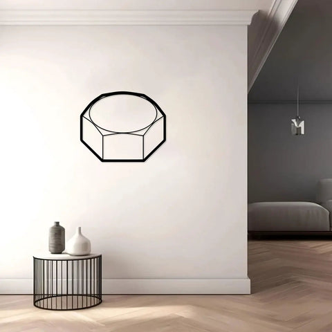 Modern Industrial Geometric Metal Wall Art Panel Premium Sturdy Home Decor Finish For Living Room Bedroom Accent above shelf