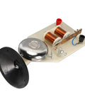 Magnetic Electromagnet Demonstration Kit For Physics Class With Vertical Bell Mechanism And Base, showing copper coils and bell.