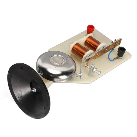 Magnetic Electromagnet Demonstration Kit For Physics Class With Vertical Bell Mechanism And Base, showing copper coils and bell.