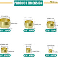 Brass compression ferrule kit with six sizes (1/2", 3/8", 5/16", 1/4", 3/16", 1/8"), counts 20/30/35/65/65/65 (280 pcs).