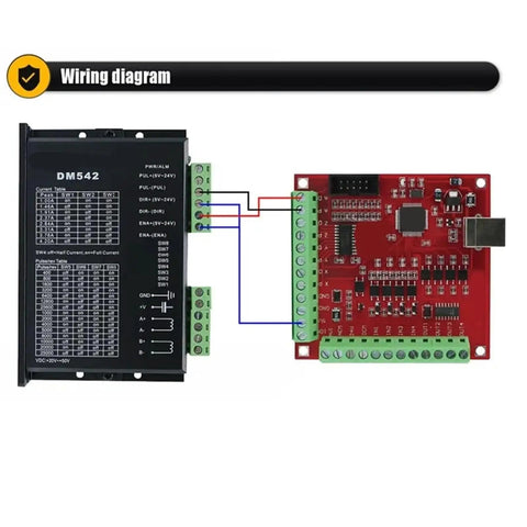 USB 100Khz 4 Axis Motion Controller Card For Engravers Mills And Routers With USB Interface Breakout Board For Precise Engraving And Milling Slave Axis Support Sweet For DIY CNC Projects wiring diagram with DM542 stepper driver