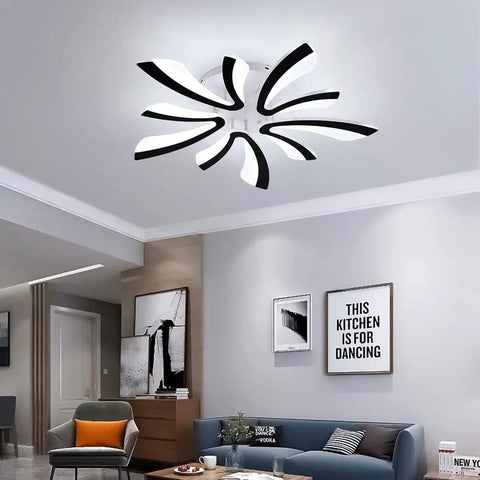 Chandelier Modern Ceiling Light With Remote Control, Dimmable Acrylic LED Semi Flush Mount Ceiling Lamp in living room