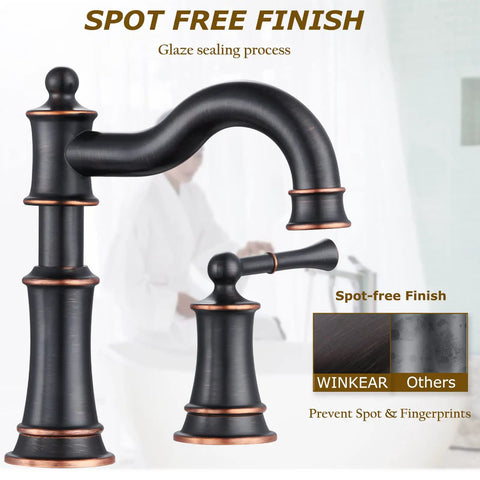 Roman Bathroom Sink Faucet Dope Deck Or Wall Mount With Pop Up Drain Assembly Overflow Deck Plate And Water Supply Lines Included 3 Hole
