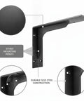 Heavy Duty Triangular Wall Bracket For Floating Desks And Shelves In Black Or White Finish Built With Q235 Steel For Rock Solid Support