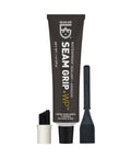 Seam Grip WP Waterproof Sealant And Adhesive For Jackets Tents Tarps Rain Gear And Outdoor Fabric Permanently Seals Seams And Repairs Rips On Nylon Canvas And Vinyl With A Flexible 1 Oz Tube That Covers Up To 12 Feet shown with brush and applicator