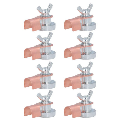 Eight Heavy Duty 8Pcs Magnetic Welding Ground Clamps with strong grip for efficient setup on DIY or pro job site.