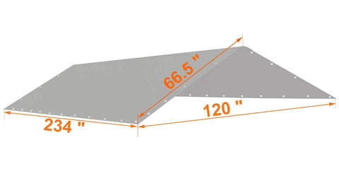 10x20 Ft Carport Replacement Canopy Cover For Garage Shelter Gray dimensions illustration with measurements