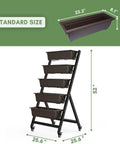 Five Tier Vertical Garden Planter With Water Drainage, Elevated Raised Garden Bed for Vegetables, Flowers, and Herbs, side view