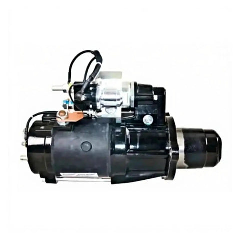 Side view of Direct-Fit Diesel Starter Motor For Cummins ISX15 QSX15 Engines Replaces 3690807 2874672, with solenoid.