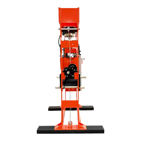 Front view of Heavy Duty 100 Ton Shop Press With Dual Hydraulic Rams And 125 PSI Air Assist for pressing gears and bearings.