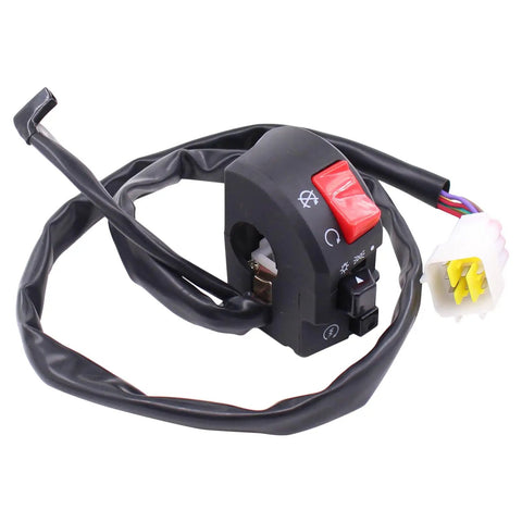 Dual 7/8 Inch Motorcycle Handlebar Horn Button And Turn Signal Switch Kit For 12V DC Systems Ride Ready Easy Install Durable Fog Lamp Low Profile Controls For Motorcycles ATVs Scooters And Snowmobiles, black wired switch