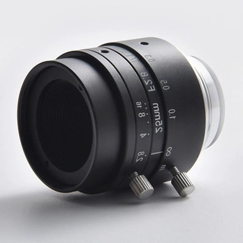 25mm Focal Length Machine Vision Lens for Industrial Cameras C Mount Low Distortion 6MP One Over One Point Eight Inch Sensor
