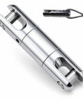 Heavy Duty Cable Pulling Swivel Forged Alloy Steel 360 Degree Bearing Link showing shiny silver finish and hook attachment for utility work.