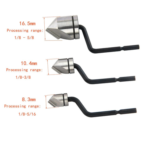 Four Piece Deburring Tool Set For Five Sixteenth Inch Three Eighth Inch And Five Eighth Inch AC Copper Lines Manual Rotary Chamfer Tool