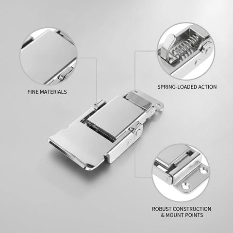 Stainless Steel Toggle Latch 2.6 Inch For Toolboxes And Storage Cases With Spring Loaded Catch, Built Tough, Heavy Duty, Corrosion Resistant