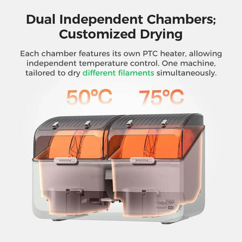 SpacePi X4L Filament Dryer And Storage Box For Four Spools, Dual Independent Heating Chambers Up To 75C