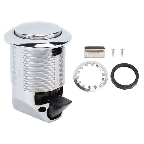 Push Button Keyless Cabinet Lock For RVs And Motorhomes, Embedded Latch With One Button Open, components displayed