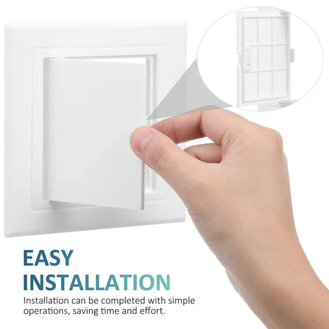 Sleek 3X3 Inch White Drywall Access Panel For Bathroom Plumbing Maintenance Durable Pvc Wall Cover Plate seamless flush fit installation.