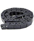 1 Meter Black Plastic Cable Drag Chain With R38 Bend Radius And 18x50mm Inner Size, Semi Enclosed One Side Open Wire Carrier