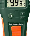 Pin And Pinless Moisture Meter For Wood And Building Materials, Noninvasive And Destructive Testing, display showing 99.9%