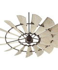 Premium 72 Inch Extra Large Ceiling Fan Delivering Killer Cooling And Vintage Oiled Bronze Finish viewed from below showcasing blades.