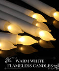 60 Pcs Flameless Led Taper Candles Battery Operated Flickering Warm Light For Weddings And Church Venues White Candles