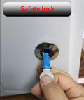 Close-up of a hand using a key to lock the Indoor Outdoor Electrical Cabinet For Home And Industrial Monitoring Control Panel Enclosure Custom Empty Distribution Chest Weatherproof Ready To Roll Built To Last Outdoor Enclosure Fits 30x25x16 Cm 11.8x9.9x6.3 In cabinet.