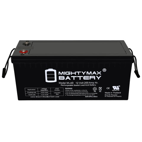 Straight Plug And Go 12 Volt 200 Ah 4D Sealed Lead Acid Agm Battery Replacement For Articulating Boom Lifts Maintenance Free Sla Rechargeable Heavy Duty Power Unit Four Pack Ul Certified