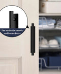 Self Stick Instant Cabinet Handles 10 Pack No Drill Drawer Pulls 5.82 Inches with smooth surface installed on a cabinet door.