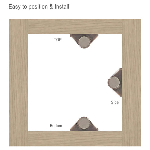 Four Pack Cabinet Door Magnetic Catches With Strong Magnets For Secure Quiet Closures installation diagram on wood frame