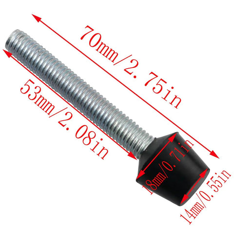 Four Pack Rubber Head Toggle Clamps 70mm M8 Carbon Steel With Soft Pad Clamps, Round Spindle Tip, Heavy-Duty Wear-Resistant Metal, Ideal For Woodworking And Metalworking, Rock-Solid Grip And Precise Alignment. 70mm M8 rubber head clamp with 14mm tip