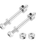 2 Pack 3/16 Inch Diameter By 1.7 Inch Length Landing Gear Drive Axles With Nuts For RC Airplanes, shown with nuts and connectors.