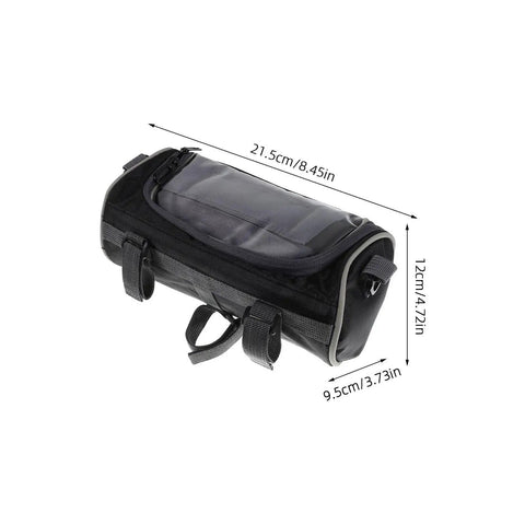 Kisangel Front Frame Bike Bag Handlebar Storage Pouch In Durable Black 900D Oxford Cloth. Super Lightweight And Portable Design For Easy Riding. Minimalist Style Keeps Your Gear Secure Without Added Weight. Perfect For All Day Rides And Quick Commutes