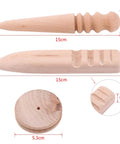 Multi Size Wood Leather Edge Burnisher And Slicker Set, unfinished wood sticks 15cm for leathercraft edge refining.