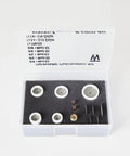 Open box displaying Teflon TIG Welding Cup Kit With Triple Diffuser System For DC TIG Welding Includes Five Cups Sizes 10 12 14 16 20