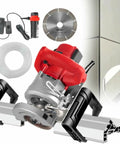 1200 Watt Hardcore Electric Tile Bevel Cutter With 43 Degree Precision Chamfering Machine, dual handle setup, water pump cooling.