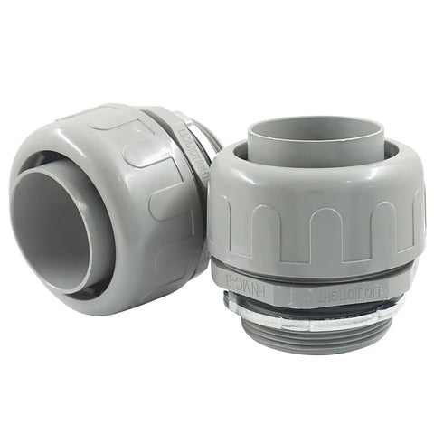 2 Pack 2 Inch NPT Liquid Tight Conduit Connector Heavy Duty Nonmetallic Straight PVC Electrical Fitting UL Listed