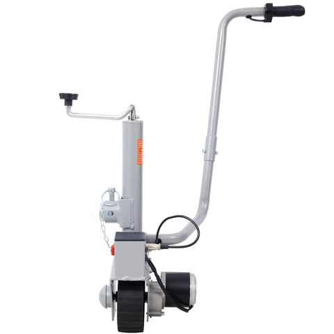 Heavy Duty Electric Trailer Dolly 5000 Lbs Towing Capacity with 350W motor and 8 inch rubber tire, front view.